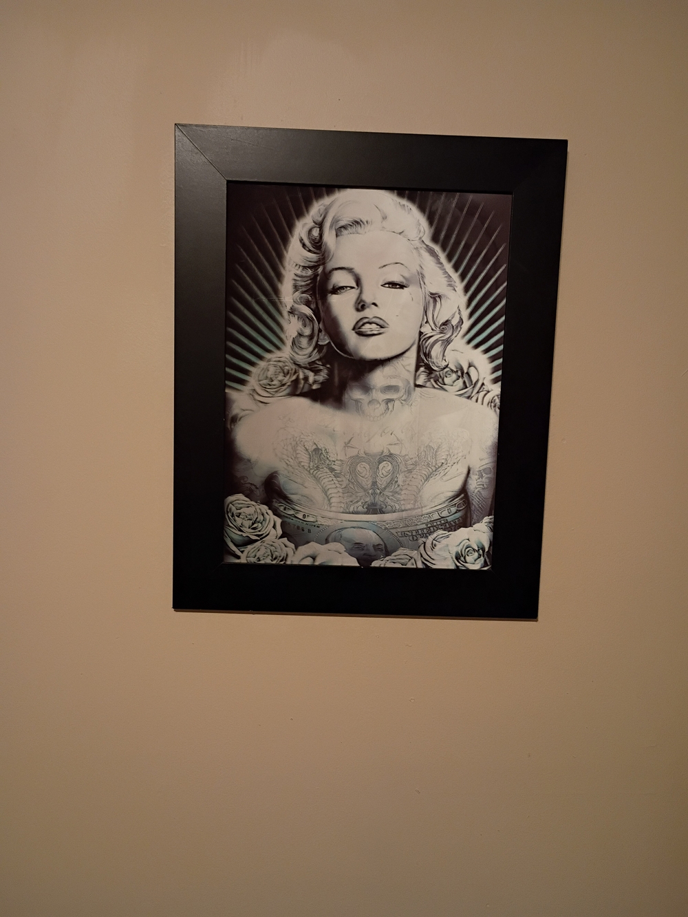 Marilyn Monroe Black and White Framed Pop Art Print